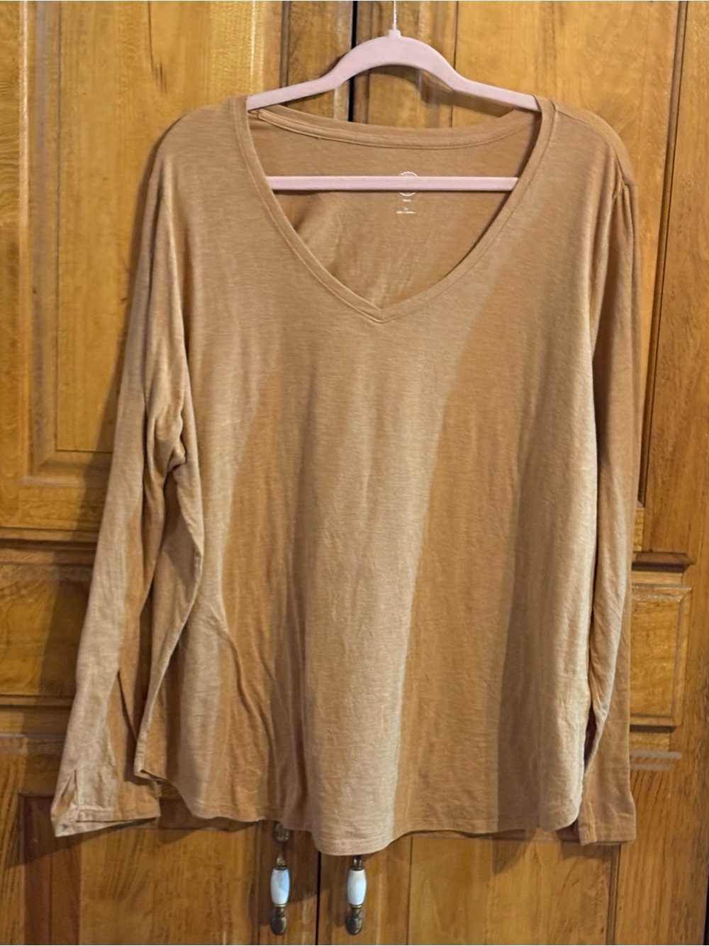 SO Relaxed V-Neck Long Sleeve 2X  Honey Mustard